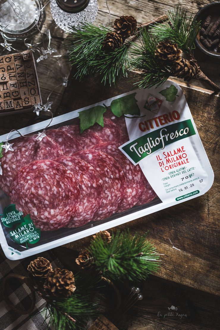 macco di piselli con salame e pecorino